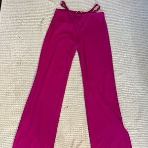 Pink flare pants